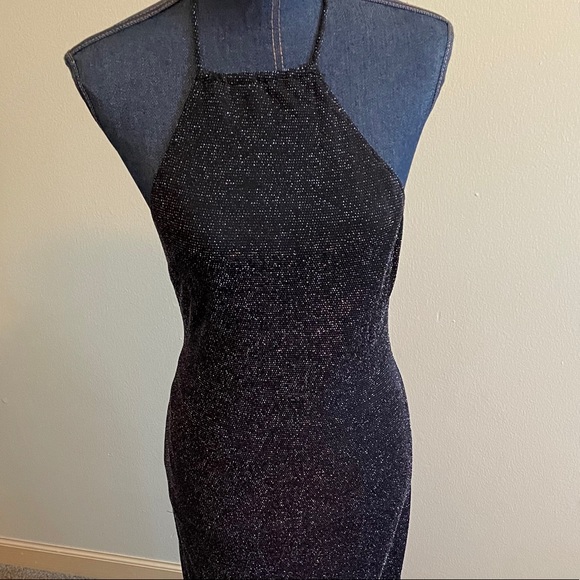 NWT Show Me Your MuMu Shimmery Black Dress - Picture 2 of 14